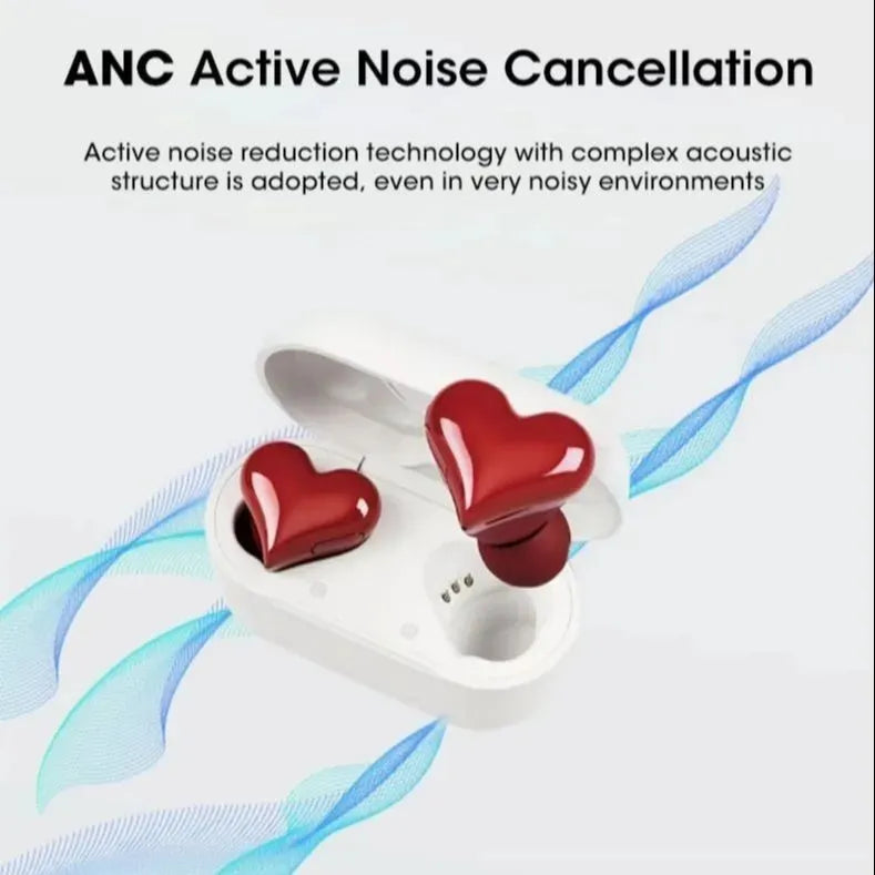 Auricolari wireless alla moda a forma di cuore