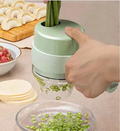 Affettatrice mandolina portatile 4 in 1 di tritatutto elettrico